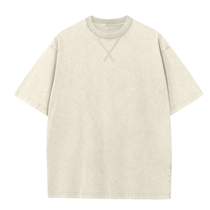 Wholesale Custom Plain Blank Acid Wash Polyester/Cotton Regular Fit Quick Dry Short Sleeve Men T-<b>shirts</b> - Product Image 1