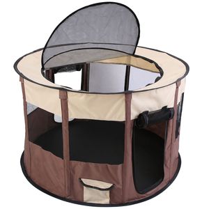 Parc de jeu pliable et portable pour chiens, tente-cage imperméable pour animaux de compagnie, utilisable en intérieur/extérieur, avec couvercle supérieur amovible et sac de transport pour le voyage - Product Image 1