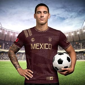 Camiseta de Fútbol de México Personalizada para Jugador, Manga Corta, Cuello Redondo, Sublimada, 100% Poliéster, Absorbe la Humedad, Corte Regular, para Adultos - Product Image 3