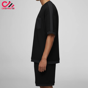 ชุดเซ็ตเสื้อยืดแขนสั้นและกางเกงขาสั้นสองชิ้นสำหรับผู้ชายสไตล์ใหม่สำหรับฤดูร้อน ราคาสมเหตุสมผล ดีไซน์แบบ OEM - Product Image 3