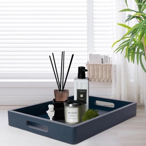 ถาดไม้ทรงสี่เหลี่ยมผืนผ้า สีพื้น ดีไซน์เรียบง่าย สำหรับใส่จานและชาม - Product Image 3