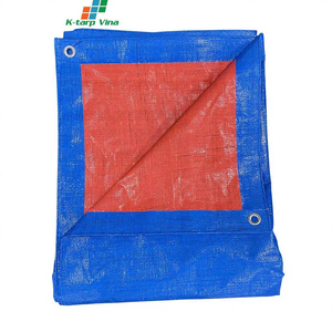 Bâche en tissu tissé enduite de PE, bleue et orange, imperméable, de qualité industrielle, pour usage extérieur, pour camions et bateaux, vente en gros - Product Image 1