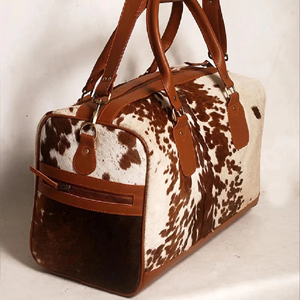 Bolsa de Viaje Grande de Cuero Genuino Vintage, Bolsa de Fin de Semana, con Cierre, Ligera, Portátil, de Gran Capacidad y Duradera - Product Image 1