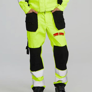 Pantalon de sécurité haute visibilité multi-poches, vêtements de travail réfléchissants, pantalon de sécurité personnalisable en polyester - Product Image 3