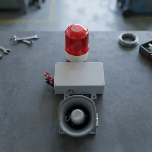 Avertisseur sonore électronique CMK avec clignotant et haut-parleur, corps métallique et ABS, pour postes de transformation et usines, AC 220V, neuf - Product Image 6