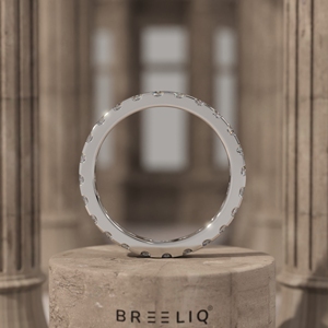 Breeliq Round Cut Diamond Eternity Band 14KT Yellow Gold <b>Wedding</b> Ring for Women Lab Grown Diamond Bridal Jewelry - Product Image 6