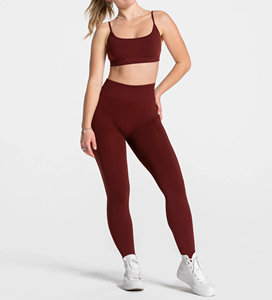 Leggings de Yoga de Cintura Media sin Costuras, Color Sólido, Pantalones Deportivos para Mujer, Cintura Elástica, Material Elástico de Poliéster/Nailon - Product Image 1