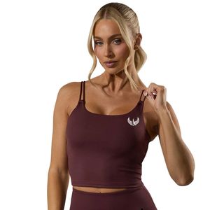 Camiseta sin mangas larga color borgoña para mujer, suave y elástica, para fitness, entrenamiento en el gimnasio, ropa deportiva de moda. - Product Image 3