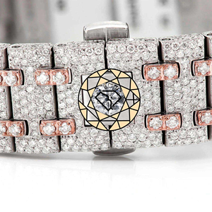 Reloj Cronógrafo Estilo Hip Hop Americano con Incrustaciones de Diamantes, Reloj de Lujo con Bisel de Diamantes Moissanite, Reloj de Pulsera de Acero Inoxidable Premium - Product Image 4