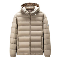 Veste matelassée à capuche pour homme, manteau d'hiver bleu marine uni, coupe-vent, fermeture éclair, vêtement d'extérieur épais et chaud