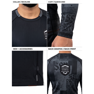 เสื้อรัดรูปแขนยาวพรีเมียมสำหรับผู้ชาย พิมพ์ลายแบบ Sublimation สำหรับ BJJ No Gi Grappling เสื้อผ้าสตรีทแวร์แบบกำหนดเอง สำหรับ MMA ผลิตแบบ OEM จากเมืองเซียลคอต - Product Image 4