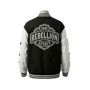 Blouson universitaire personnalisé haut de gamme, écologique et chauffant, style rébellions d'hiver, avec broderie complète, streetwear, pour homme - Product Image 3