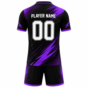 Ensemble Maillot et Short de Football Sublimé pour Hommes – Respirant, Séchage Rapide, Personnalisable avec Nom d'Équipe – Idéal Entraînement et Matchs Sportifs – Vente en Gros - Product Image 3