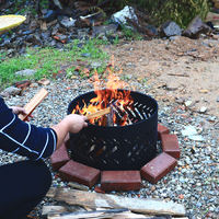 Brasero octogonal moderne en acier galvanisé, peinture haute température, brûleur sans fumée pour barbecue, feu de camp, gaz/essence, bois
