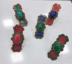 Anneaux en laiton avec perles de pierre GC-RG-356, taille réglable, pour filles, idéal pour offrir en Saint-Valentin, exportation mondiale depuis l'Inde. - Product Image 1