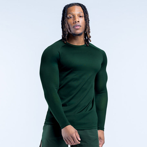 Custom <b>Logo</b> Men's Training O-Neck Compression Long Sleeve Comfortable Breathable & Good Quality Quick Dry T-Shirts - Product Image 1