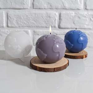 Round Earth Aromatherapy <b>Candle</b> Earth Gypsum <b>Candle</b> Silicone <b>Mold</b> - Product Image 4