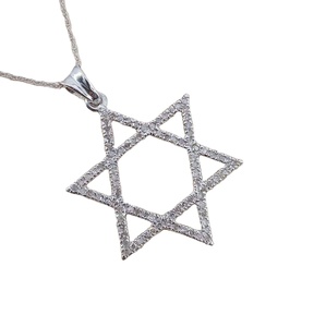 Colgante de collar de estrella de diamante natural blanco redondo de 1,18 quilates Plata de Ley 925 - Product Image 1