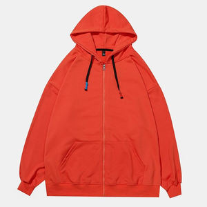 Veste à capuche zippée pour homme |   Sweat-shirt à capuche en polaire uni avec poche kangourou - Product Image 3