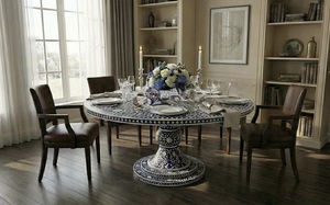 ILAHI's Bone Inlay <b>Table</b> Modern Design Agate Detailing <b>Storage</b> Portable Home Furniture - Product Image 5
