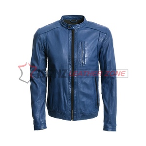 New Black Color Fashion Lambskin Genuine Leather Men's Jacket - Product Image 2