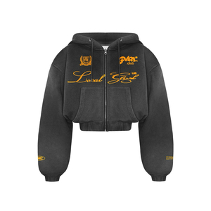 Conjunto Deportivo Informal Transpirable con Estampado, Sudadera con Capucha y Cremallera Completa Negra, Pantalones, 100% Algodón, Corte Regular, Unisex, Adulto, Invierno - Product Image 2