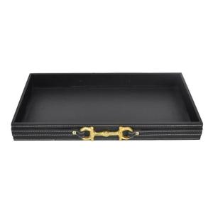 Black Color Leather <b>Tray</b> For Serving Tea Snacks Restaurant Supplies Luxury <b>Breakfast</b> <b>Trays</b> Food Grade Decorative <b>Trays</b> Hot Sell - Product Image 1