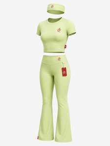 Conjunto de 3 Piezas para Mujer, Verano, con Top, Leggings y Diadema, Tela Suave y Elástica, Secado Rápido y Transpirable, para Gimnasio, Yoga, Correr, Uso Diario - Product Image 5