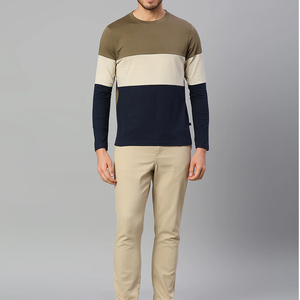 T-shirt à manches longues de haute qualité pour hommes, 100% coton, vêtements unis, t-shirt respirant à col rond et manches longues pour hommes - Product Image 6