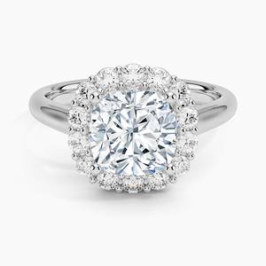 BOJ <b>Ring</b> 0111 Cushion Cut 925 <b>Silver</b> Lotus Flower Prong Setting <b>Solitaire</b> Diamond <b>Ring</b> 2ct D Color VVS1 Moissanite GRA Certified - Product Image 1