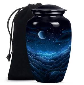 Urna Funeraria Azul para Cenizas Humanas, Tamaño Adulto - Urna Metálica para Restos Cremados - Urna Tradicional para Tumba - Product Image 3