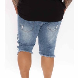 Denim Fabric Men <b>Light</b> Washed Shorts Cotton Material Casual Wear Adjustable And Breathable Relaxed Fit <b>Cheap</b> Rate Button Closure - Product Image 2