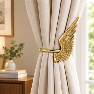 Sujetador de Cortinas de Metal Dorado de Primera Calidad con Forma de Ala para Decoración de Ventanas de Sala de Estar, Dormitorio y Hotel, Proveedor Mayorista - Product Image 3