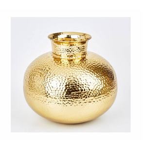 Vente chaude Moderne En Aluminium De Table Fleur Vase Martelé Motif Miroir Polonais Traditionnel Moderne En Métal Vase De Table - Product Image 2