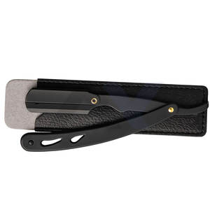 มีดโกนหนวดตรงสำหรับผู้ชาย สแตนเลสสีดำ สำหรับช่างตัดผม ยี่ห้อ OEM ราคาขายส่งจากโรงงาน - Product Image 3