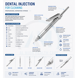 Jeringa Manual para Anestesia Dental de 1.8 ml, Estilo Pluma Recta, Acero Inoxidable, Certificación CE, Instrumento Quirúrgico Plateado - Product Image 6