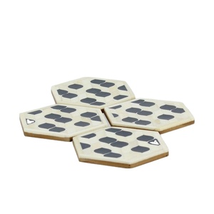 International Market 6 Pcs Set Wood & Resin Tea <b>Coasters</b> Super Quality Wooden New Design Customized Round Hottest <b>Drink</b> <b>coaster</b> - Product Image 2
