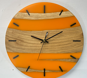 Designer Handmade Epoxy Resin Wooden Wall Clock Gifting Homedecor Luxury <b>Rounded</b> Decorative Time Piece Hanging Living Room - Product Image 1
