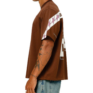 Camiseta Deportiva de Fútbol Americano Estilo Vintage Marrón, Transpirable, de Malla, Talla Grande, Uniforme de Práctica de Equipo Marrón, Proveedor de Camisetas - Product Image 4