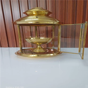 Brass Adjustable Wick Mechanical Oil akhand Diya <b>Stand</b> Holder Base Plate for Home Temple, available at wholesale prices. - Product Image 3