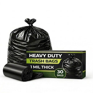 Bolsas de Basura Comerciales TH GB-007 Premium de 33 Galones, Resistentes, Negras, de HDPE, 30 Bolsas, a Prueba de Fugas, con Sellado Térmico, Impresión Serigráfica Mate - Product Image 1