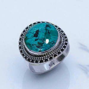 Anillos de Plata de Ley 925 con Turquesa Natural, Precio al por Mayor, Joyería de Piedras Preciosas de Plata - Product Image 2