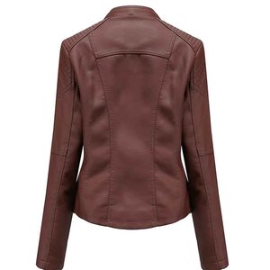Chaqueta de Cuero para Mujer, Estilo Motero, Ajustada, Abrigo de Invierno Cálido, Personalizable con Logotipo, Venta al Por Mayor - Product Image 3