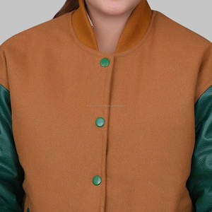 Chaqueta universitaria de manga de cuero genuino de lana 100% personalizada chaquetas universitarias Letterman Bomber de béisbol personalizadas - Product Image 6