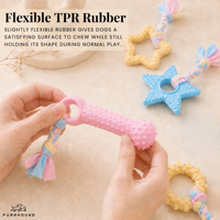 Jouets à mâcher dentaires en TPR pastel avec corde, 6 modèles