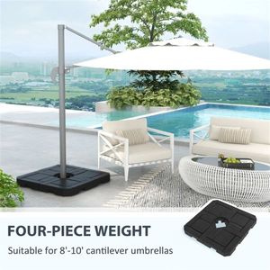 Ombrellone da Giardino Quadrato con Base in Acciaio Inox e Ferro per Patio, Ristorante, Hotel, Spiaggia - Consigliato per la Pioggia - Product Image 4