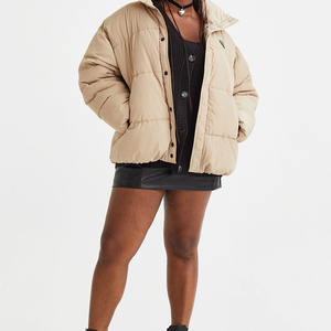 Blouson matelassé imperméable style blazer pour femme avec capuche amovible, rembourrage en coton, vêtement d'extérieur d'hiver - Product Image 1