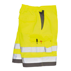 2026 Custom Made Safety Cargo Pocket Shorts Reflective Tape Road Safety Hi Viz Construction Safety <b>Working</b> Shorts - Product Image 3