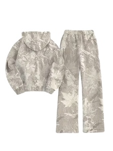 Women's New Digital Print Long Sleeve Hoodie Loose Casual Pants Set 2pcs Light Gray Casual Hooded Sweatshirt and Sweatpants Set - Product Image 3