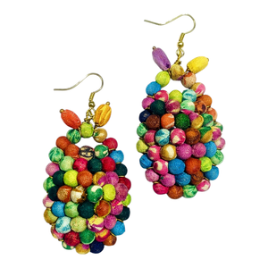 Boucles d'oreilles pendantes bohèmes en résine avec perles d'imitation plaquées or, bijoux de fête pour femmes - Product Image 5